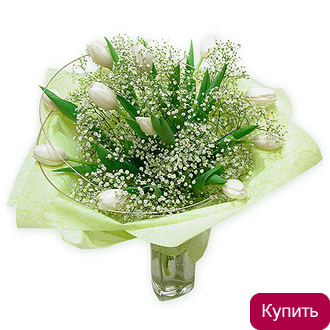 Букет из белых тюльпанов