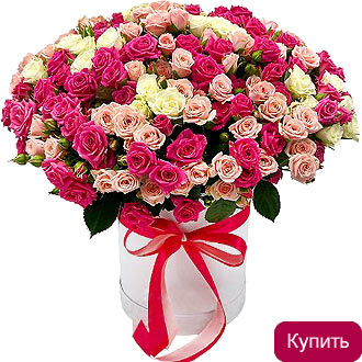 Кустовая роза в шляпной коробке