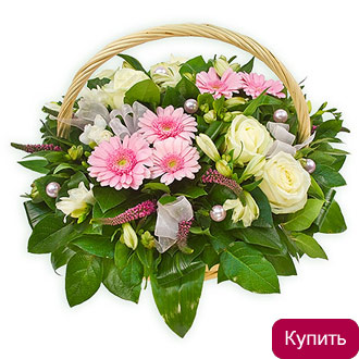 Цветочная корзина с фрезией